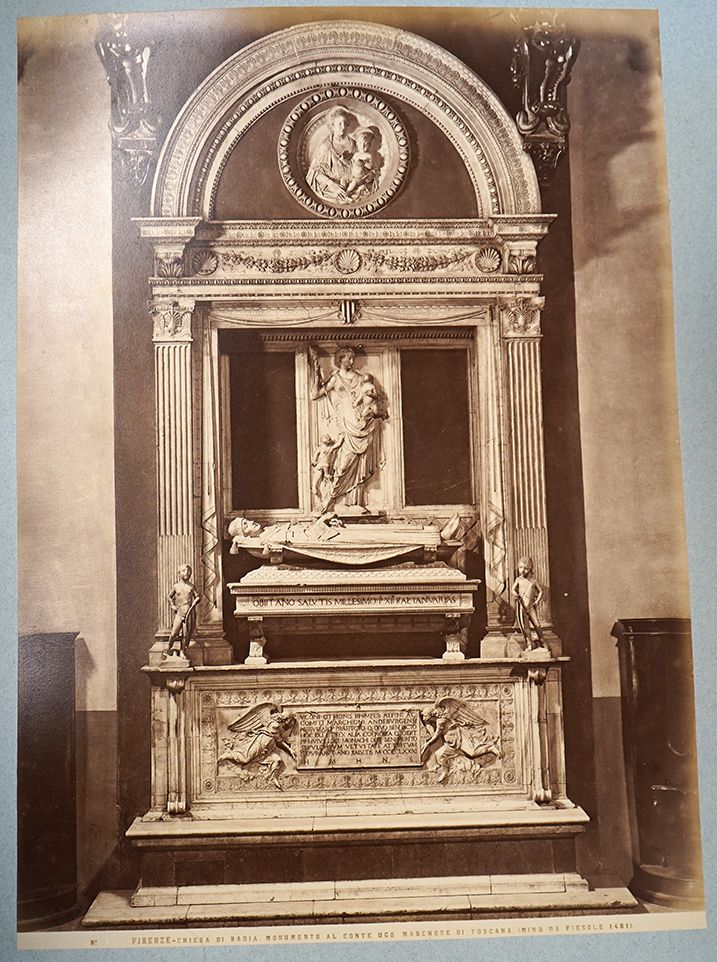 Chiesa di Badia. Monumento al conte ugo marchese di Toscana [Mino da Fiesole 1481] (Church of the Badia. Monument to Count Ugo, Marquis of Tuscany [Mino da Fiesole 1481]), Florence , Italy