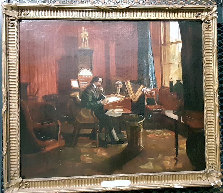 Charles Dickens in his Study at Tavistock House in July 1854